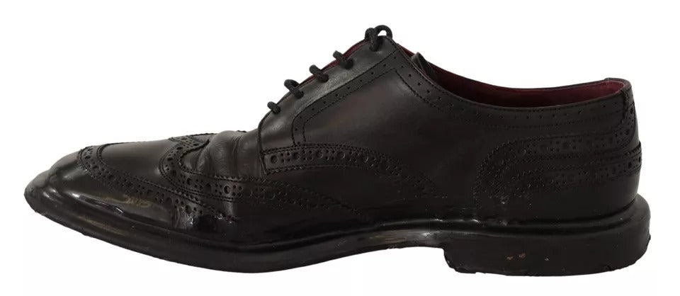 Dolce & Gabbana Black Leather Brogue Oxford Dress Shoes Dolce & Gabbana