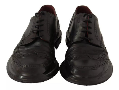 Dolce & Gabbana Black Leather Brogue Oxford Dress Shoes Dolce & Gabbana