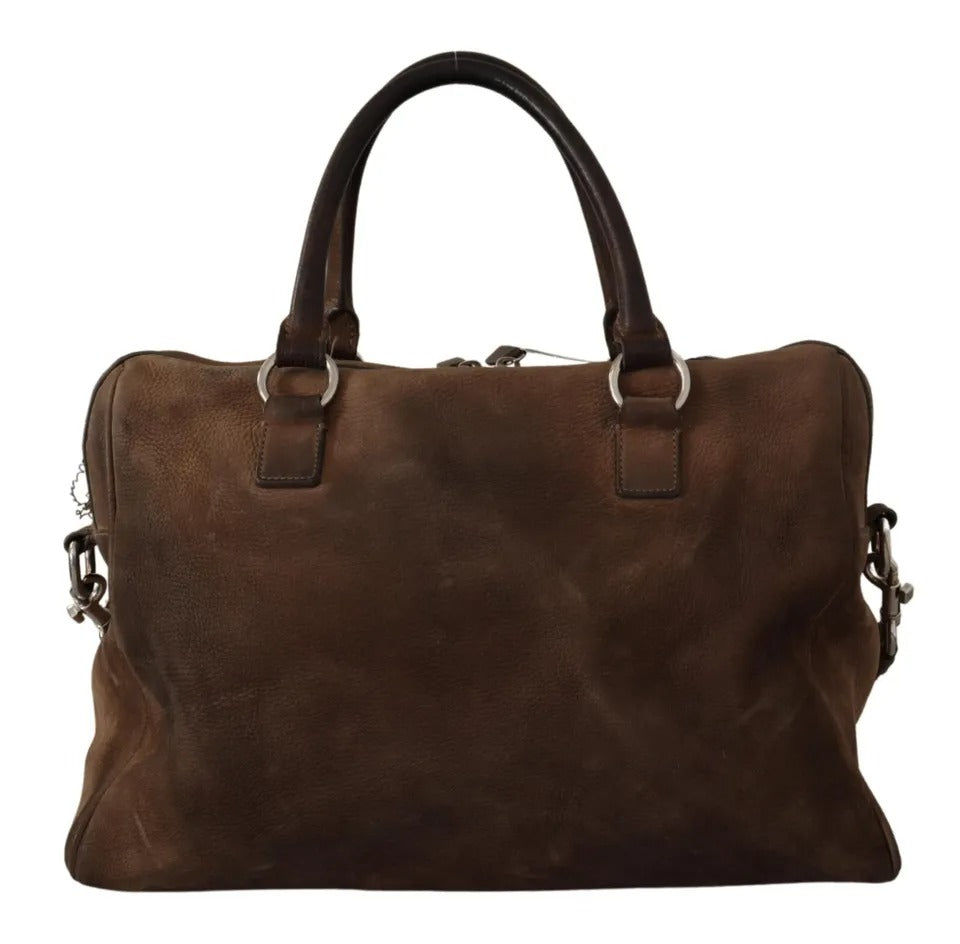 Dolce & Gabbana Brown Leather Shoulder Strap Travel Messenger Gym Men Bag Dolce & Gabbana