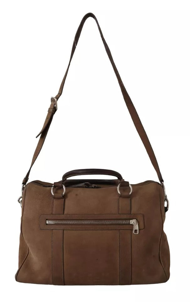 Dolce & Gabbana Brown Leather Shoulder Strap Travel Messenger Gym Men Bag Dolce & Gabbana