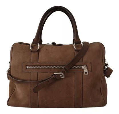 Dolce & Gabbana Brown Leather Shoulder Strap Travel Messenger Gym Men Bag Dolce & Gabbana