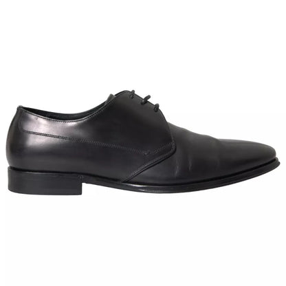 Dolce & Gabbana Black Leather Derby Formal Dress Men Shoes Dolce & Gabbana