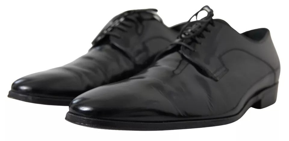 Dolce & Gabbana Black Polished Leather Formal Dress Shoes Dolce & Gabbana