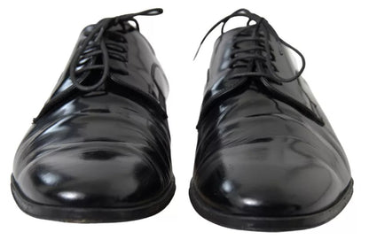 Dolce & Gabbana Black Polished Leather Formal Dress Shoes Dolce & Gabbana