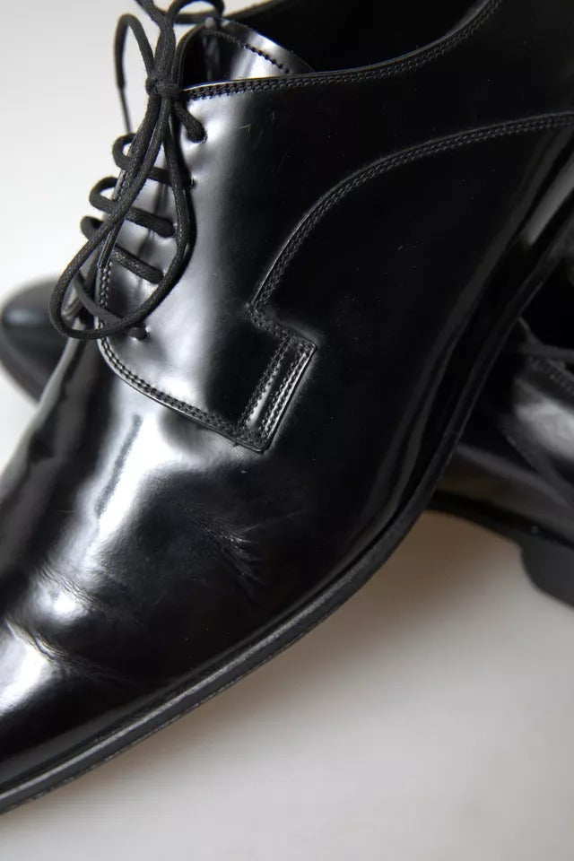 Dolce & Gabbana Black Polished Leather Formal Dress Shoes Dolce & Gabbana