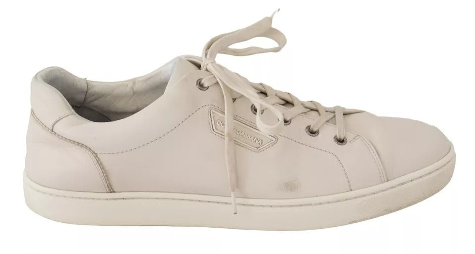 Dolce & Gabbana White Casual Leather Logo Men Sneakers Shoes Dolce & Gabbana