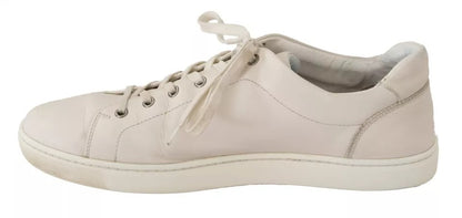 Dolce & Gabbana White Casual Leather Logo Men Sneakers Shoes Dolce & Gabbana