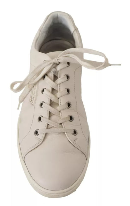 Dolce & Gabbana White Casual Leather Logo Men Sneakers Shoes Dolce & Gabbana