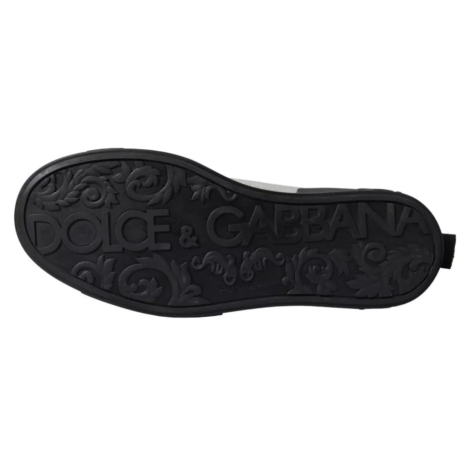 Dolce & Gabbana Black Silver Logo Mid Top Men Sneakers Shoes Dolce & Gabbana