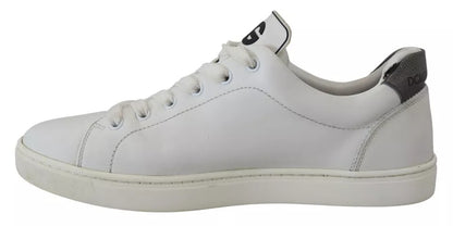 Dolce & Gabbana White Leather Heart Low Top Sneakers Casual Shoes Dolce & Gabbana