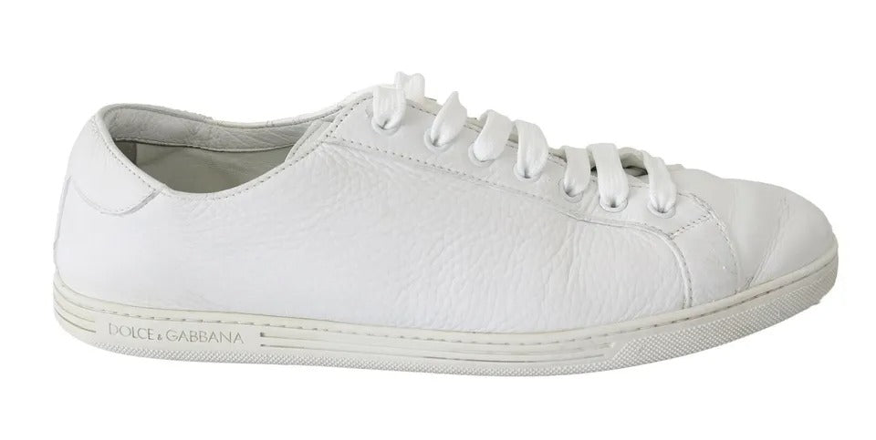 Dolce & Gabbana White Saint Tropez Lace Up Men Sneakers Men Shoes Dolce & Gabbana