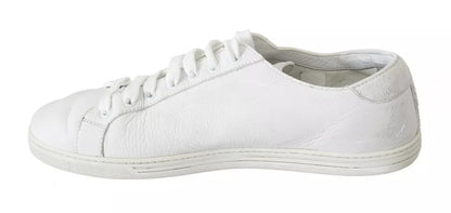 Dolce & Gabbana White Saint Tropez Lace Up Men Sneakers Men Shoes Dolce & Gabbana