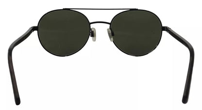 Dolce & Gabbana Matte Black Steel Frame Green Lens DG2245 Sunglasses Dolce & Gabbana