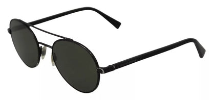 Dolce & Gabbana Matte Black Steel Frame Green Lens DG2245 Sunglasses Dolce & Gabbana