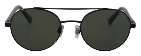 Dolce & Gabbana Matte Black Steel Frame Green Lens DG2245 Sunglasses Dolce & Gabbana