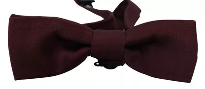 Dolce & Gabbana Bordeaux Silk Adjustable Neck Men Bow Tie Dolce & Gabbana