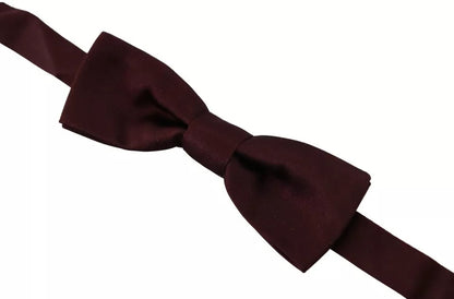 Dolce & Gabbana Bordeaux Silk Adjustable Neck Men Bow Tie Dolce & Gabbana