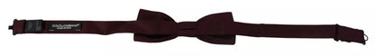 Dolce & Gabbana Bordeaux Silk Adjustable Neck Men Bow Tie Dolce & Gabbana