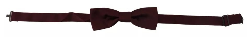 Dolce & Gabbana Bordeaux Silk Adjustable Neck Men Bow Tie Dolce & Gabbana