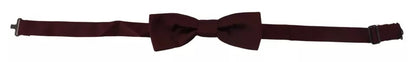 Dolce & Gabbana Bordeaux Silk Adjustable Neck Men Bow Tie Dolce & Gabbana