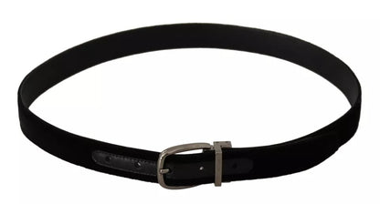 Dolce & Gabbana Black Velvet Silver Tone Metal Buckle Belt Dolce & Gabbana