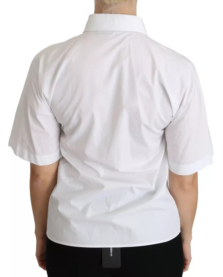 Dolce & Gabbana White Collared Short Sleeve Polo Shirt Top