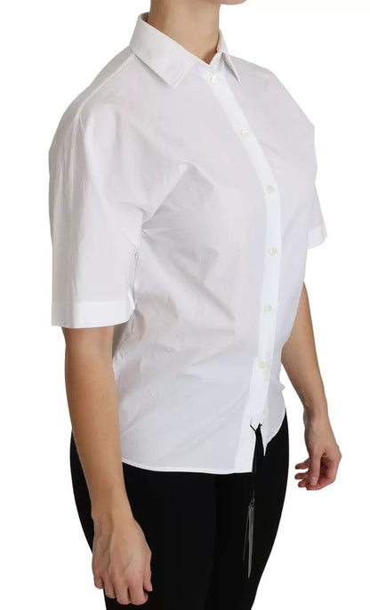 Dolce & Gabbana White Collared Short Sleeve Polo Shirt Top Dolce & Gabbana