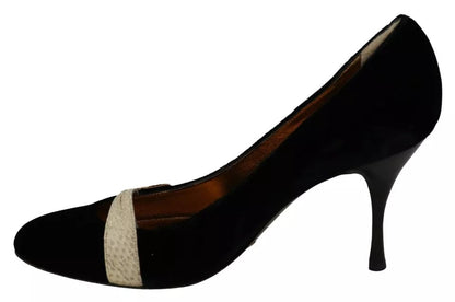 Dolce & Gabbana Black Velvet Ayers High Heels Pumps Shoes Dolce & Gabbana