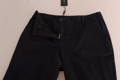 Dolce & Gabbana Black Cotton Cropped Capri Pants Dolce & Gabbana