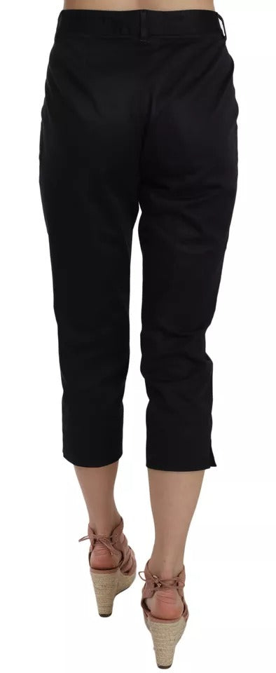 Dolce & Gabbana Black Cotton Cropped Capri Pants Dolce & Gabbana