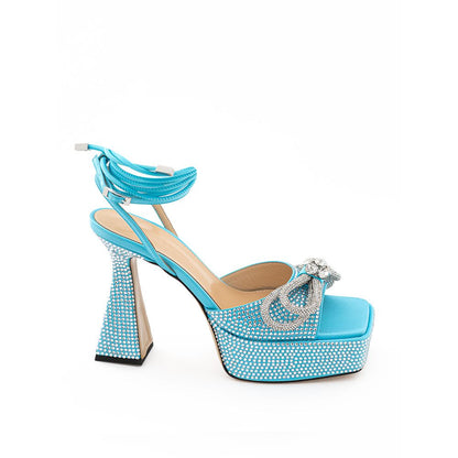 MACH & MACH Light Blue Leather Platforms & Wedge MACH & MACH