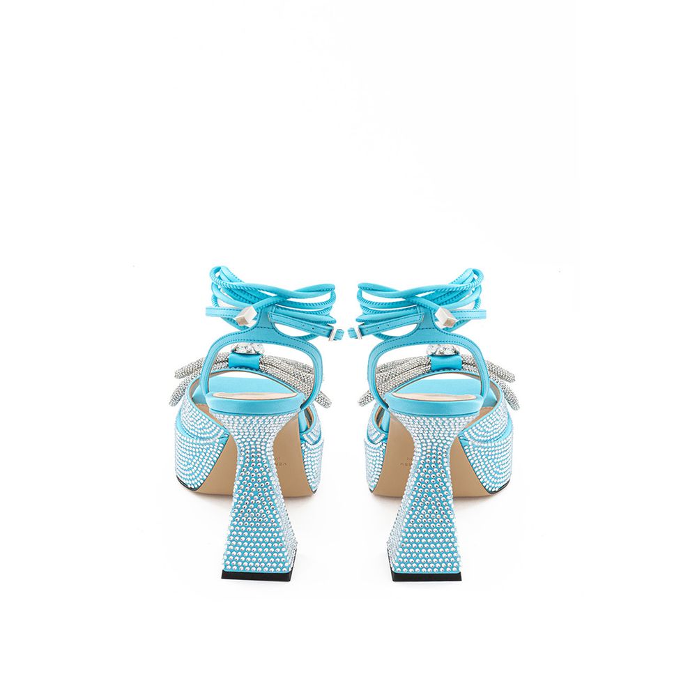 MACH & MACH Light Blue Leather Platforms & Wedge MACH & MACH