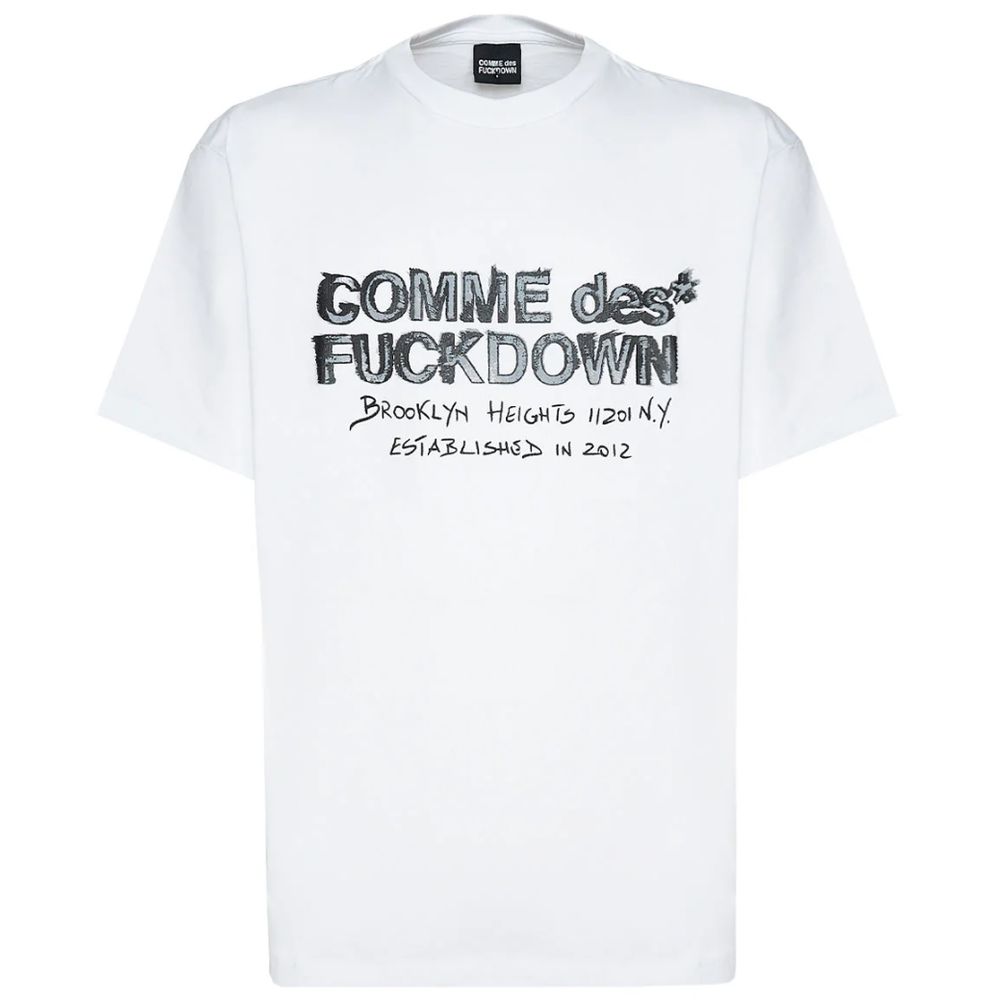 Comme Des Fuckdown White Cotton T-Shirt Comme Des Fuckdown