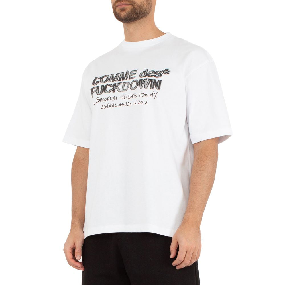 Comme Des Fuckdown White Cotton T-Shirt Comme Des Fuckdown