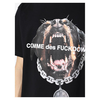 Comme Des Fuckdown Black Cotton T-Shirt Comme Des Fuckdown