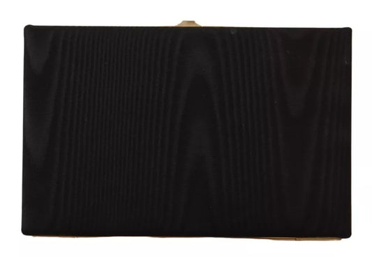 Dolce & Gabbana Black Silk Gold Frame Clutch Evening Party Purse Bag Dolce & Gabbana