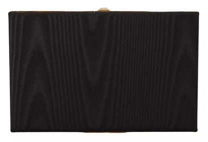 Dolce & Gabbana Black Silk Gold Frame Clutch Evening Party Purse Bag Dolce & Gabbana