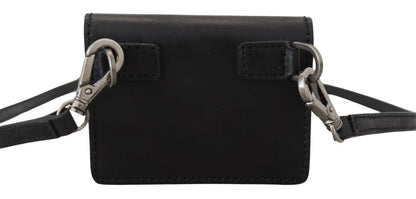 Dolce & Gabbana Black Leather Bifold Shoulder Sling Women Wallet Dolce & Gabbana