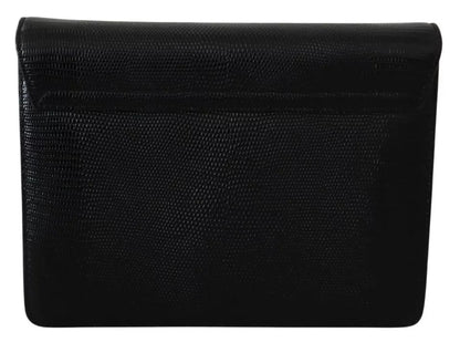 Dolce & Gabbana Black Leather Gold Metal Mini Women Purse Bag Lucia Wallet Dolce & Gabbana