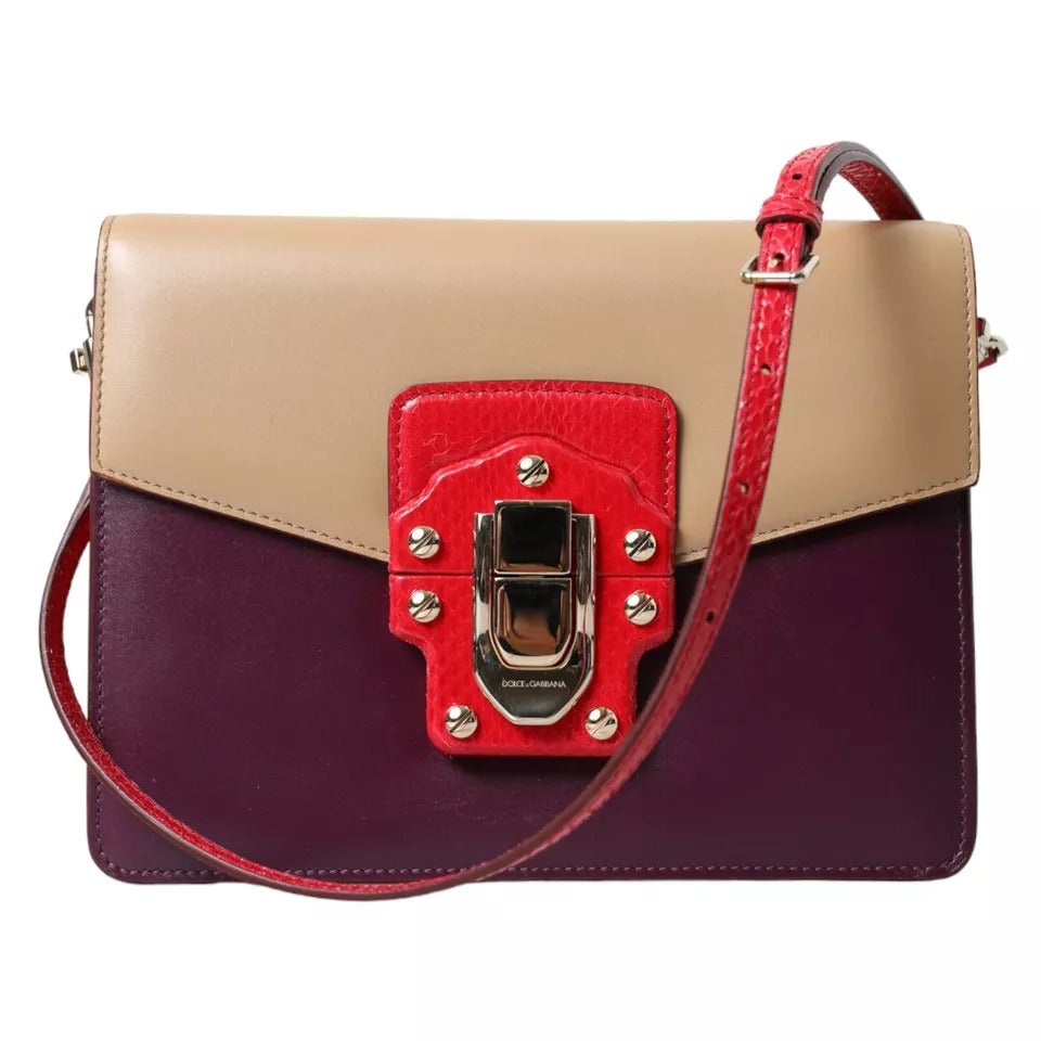 Dolce & Gabbana Multicolor Lucia Brushed Leather Crossbody Shoulder Bag Dolce & Gabbana