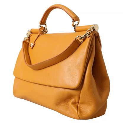 Dolce & Gabbana Yellow Leather Hand Shoulder Purse Satchel SICILY Bag Dolce & Gabbana