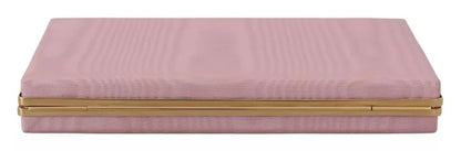 Dolce & Gabbana Pink Silk Gold Frame Clutch Evening Party Purse Bag Dolce & Gabbana