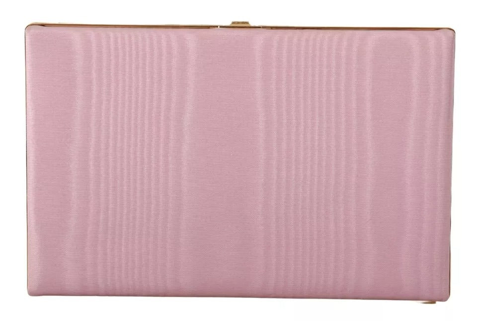 Dolce & Gabbana Pink Silk Gold Frame Clutch Evening Party Purse Bag Dolce & Gabbana