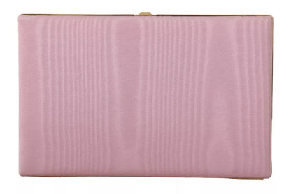 Dolce & Gabbana Pink Silk Gold Frame Clutch Evening Party Purse Bag Dolce & Gabbana