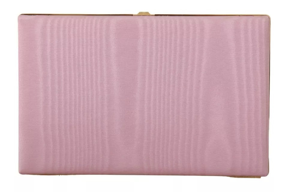 Dolce & Gabbana Pink Silk Gold Frame Clutch Evening Party Purse Bag Dolce & Gabbana