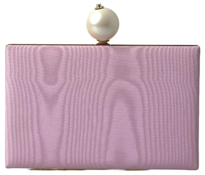 Dolce & Gabbana Pink Silk Gold Frame Clutch Evening Party Purse Bag Dolce & Gabbana