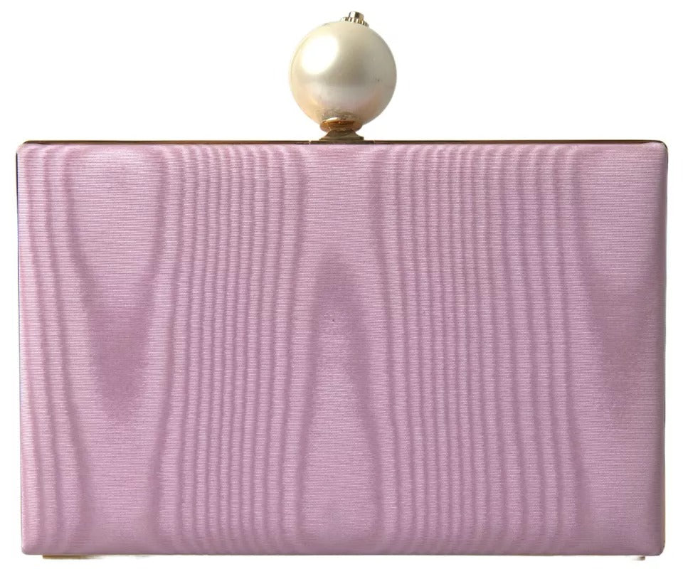 Dolce & Gabbana Pink Silk Gold Frame Clutch Evening Party Purse Bag Dolce & Gabbana