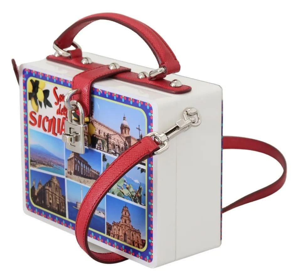 Dolce & Gabbana White Plexi Box Sicilia Square Hand Shoulder Purse Bag Dolce & Gabbana