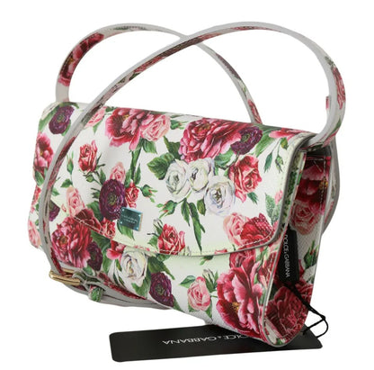 Dolce & Gabbana White Purse Clutch Floral Roses Leather Cross Body Bag Dolce & Gabbana