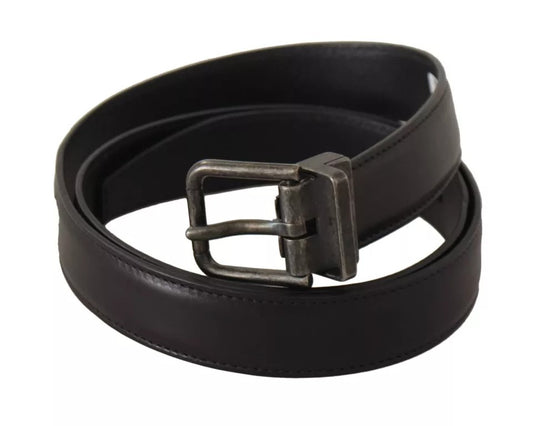 Dolce & Gabbana Black Calf Leather Antique Buckle Men Belt Dolce & Gabbana